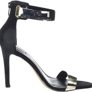 New Aldo Elerivia Black Ankle Strap Heels